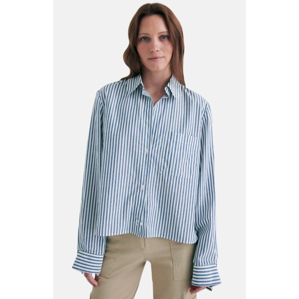 TWP Dude Striped Button-Front Cotton Shirt size XS/S
